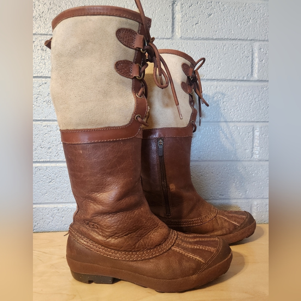 Ugg waterproof Belcloud Duck Boot Tall Sheepskin Shearling Lined